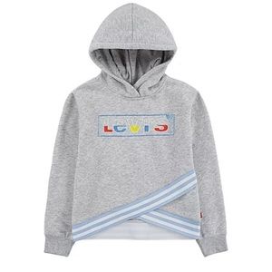 Girls 3T Levi's® Lightweight Fleece Crossover Hem Logo Hoodie-NWT